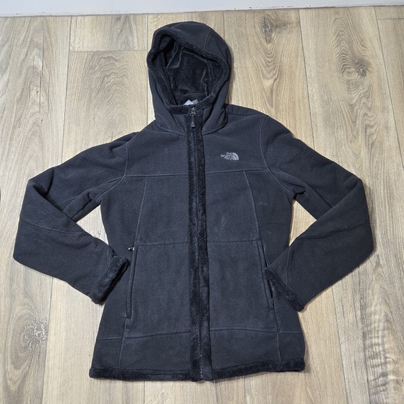 The North Face Women's S Black Zip Front Amzy Plush Fleece‎ Hoodie - Picture 1 of 11